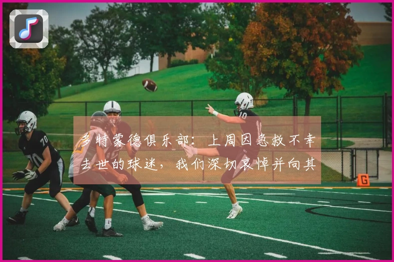多特蒙德俱乐部：上周因急救不幸去世的球迷，我们深切哀悼并向其家属致以慰问